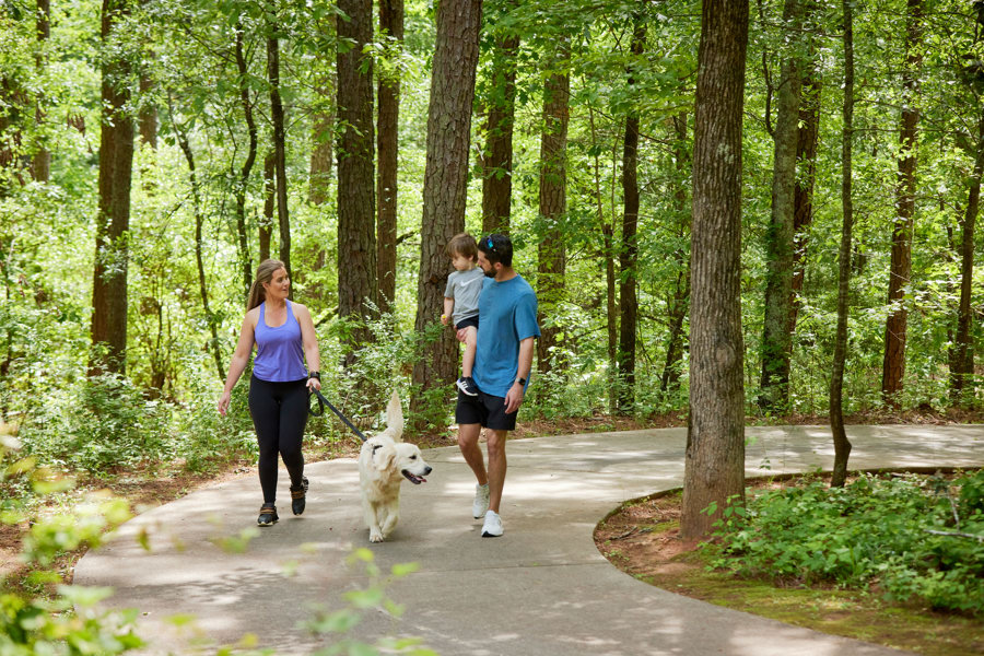 family walking